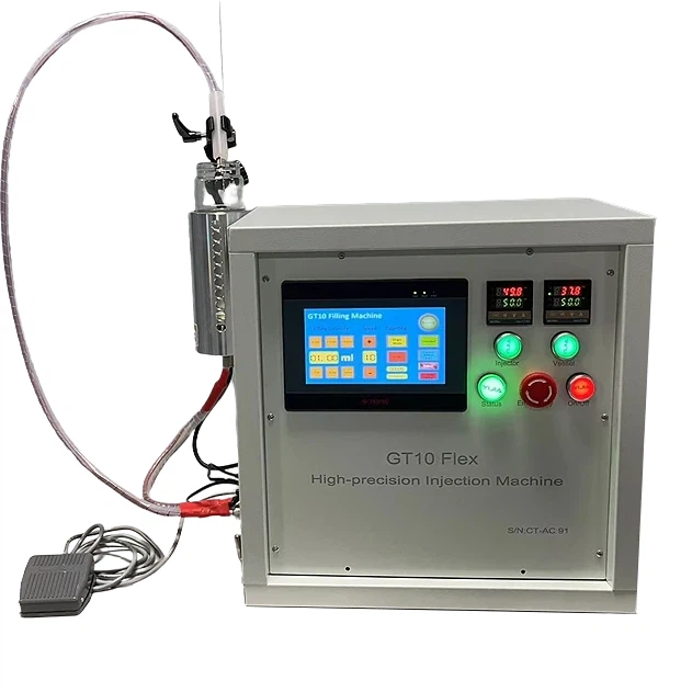 Liquid Filling Machine With Pedal Heating Cart Filler Gun CBD Vape Filling Machinery Fill Semi Automatic Distillate Extracts Thick Oil